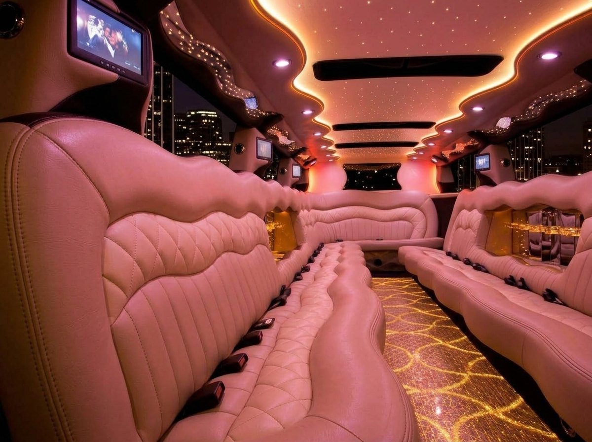 GMC Hummer H2 Pink Limo interior detail