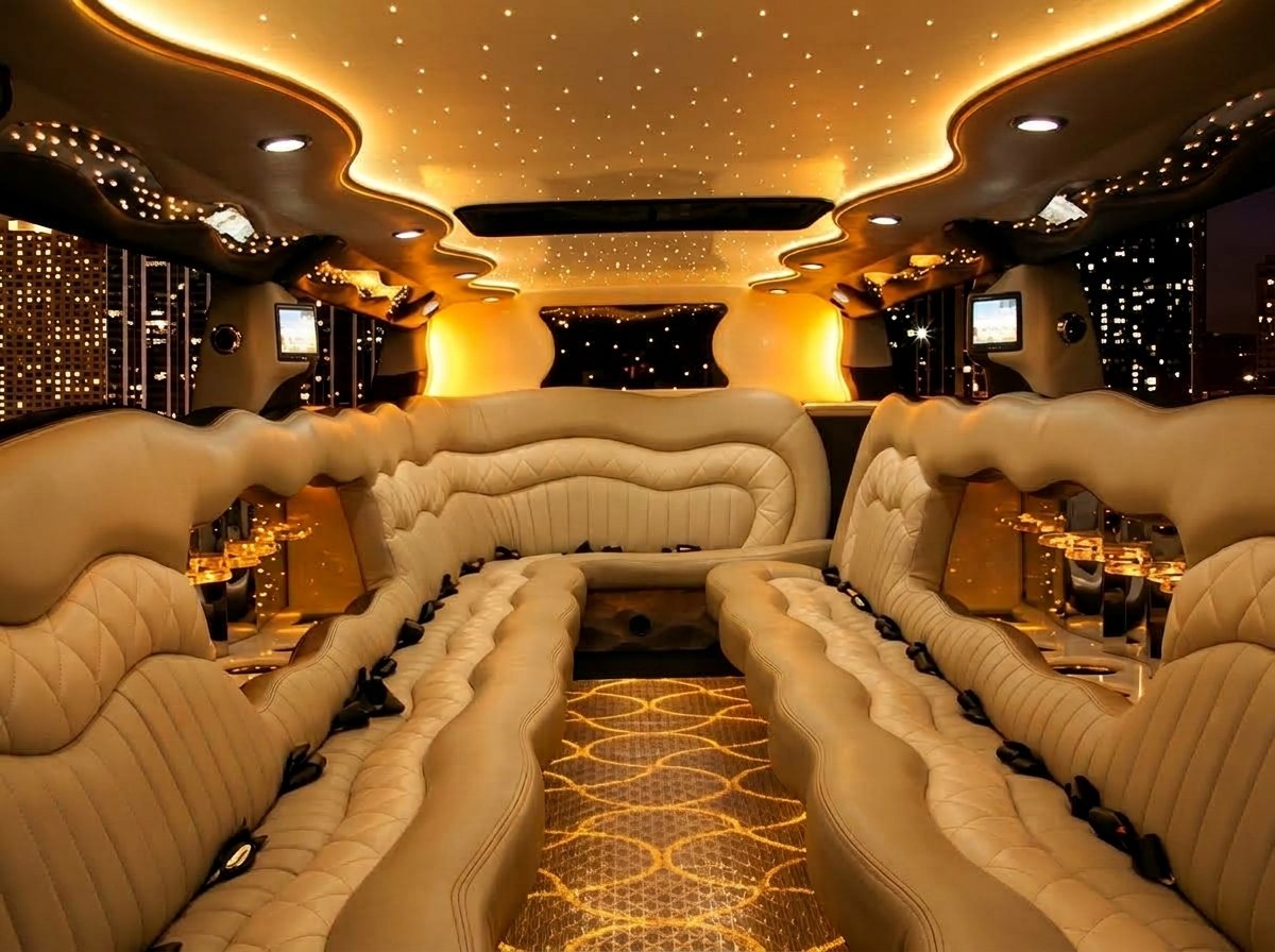 GMC Hummer H2 Pink Limo interior detail