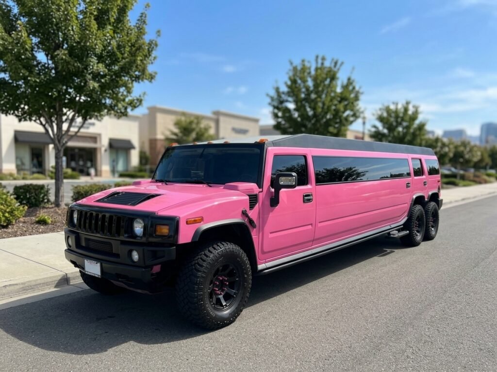GMC Hummer H2 Pink Limo exterior